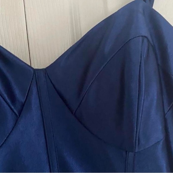 Midnight blue silky prom dress - Picture 5 of 6